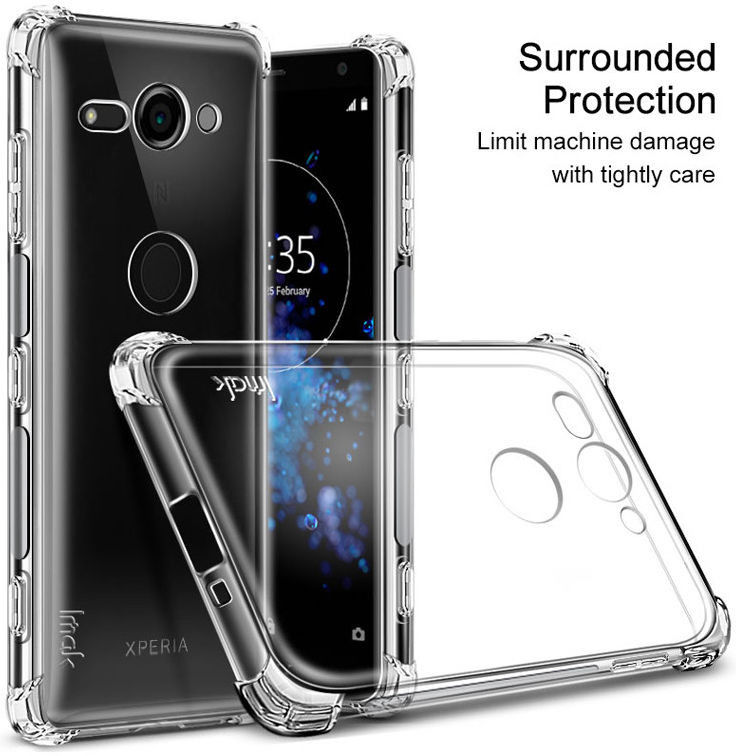 IMAK Sony Xperia XZ2 Compact Hoesje met Screenprotector Metaal Zwart afbeelding 6