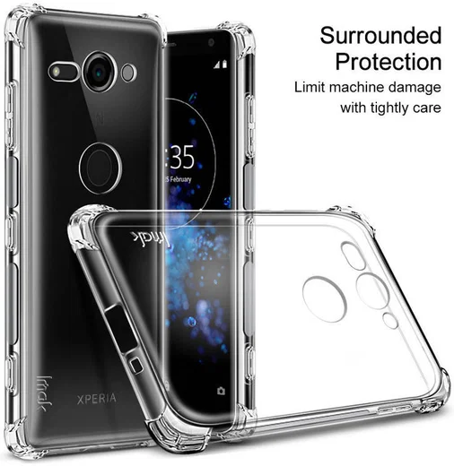 IMAK Sony Xperia XZ2 Compact Hoesje met Screenprotector Metaal Zwart afbeelding 6