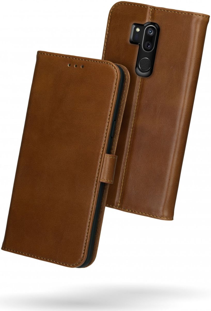 Rosso Deluxe LG G7 Hoesje Echt Leer Book Case Bruin afbeelding 2