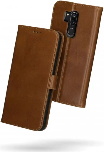 Rosso Deluxe LG G7 Hoesje Echt Leer Book Case Bruin afbeelding 2