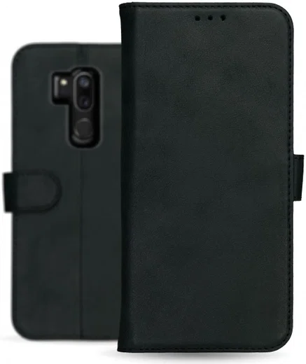 Rosso Deluxe LG G7 Hoesje Echt Leer Book Case Zwart afbeelding 14