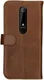 Rosso Deluxe Nokia 6 (2018) Hoesje Echt Leer Book Case Bruin afbeelding 4
