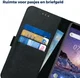 Rosso Deluxe Nokia 7 Plus Hoesje Echt Leer Book Case Zwart afbeelding 5