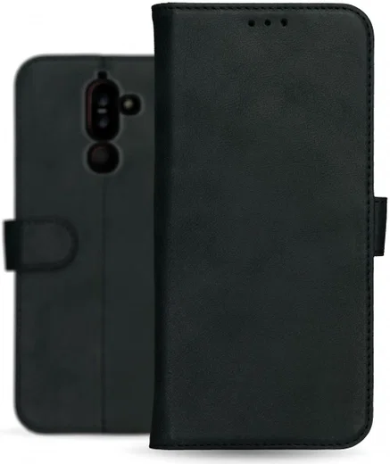 Rosso Deluxe Nokia 7 Plus Hoesje Echt Leer Book Case Zwart afbeelding 12