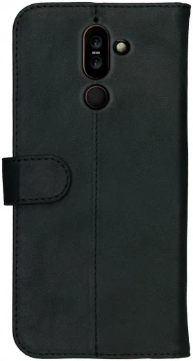 Rosso Deluxe Nokia 7 Plus Hoesje Echt Leer Book Case Zwart afbeelding 4