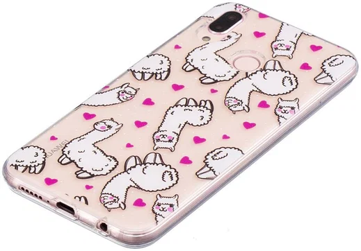 Huawei P20 Lite TPU Back Cover met Alpaca Print afbeelding 2