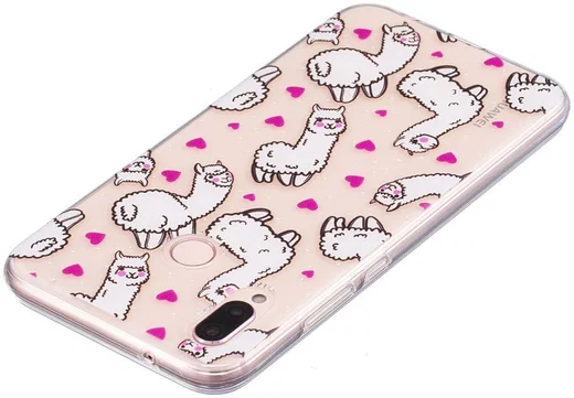 Huawei P20 Lite TPU Back Cover met Alpaca Print afbeelding 5