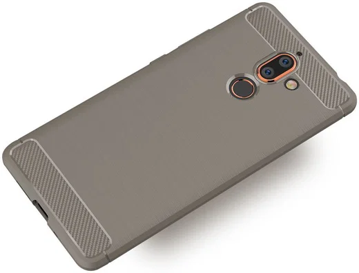 Nokia 7 Plus Geborsteld TPU Hoesje Grijs afbeelding 4
