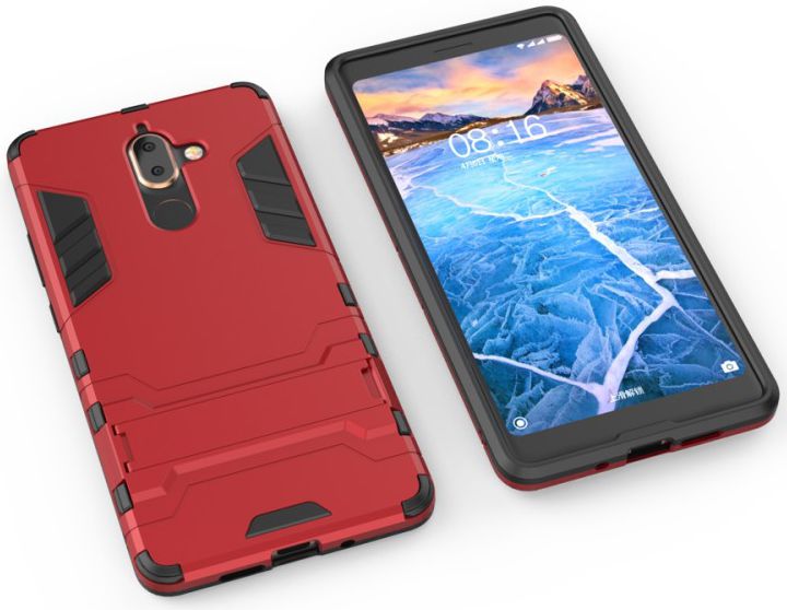 Nokia 7 Plus Hybride Kickstand Cover Rood afbeelding 4