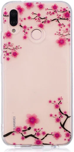 Huawei P20 Lite TPU Backcover met Bloesem Print afbeelding 1