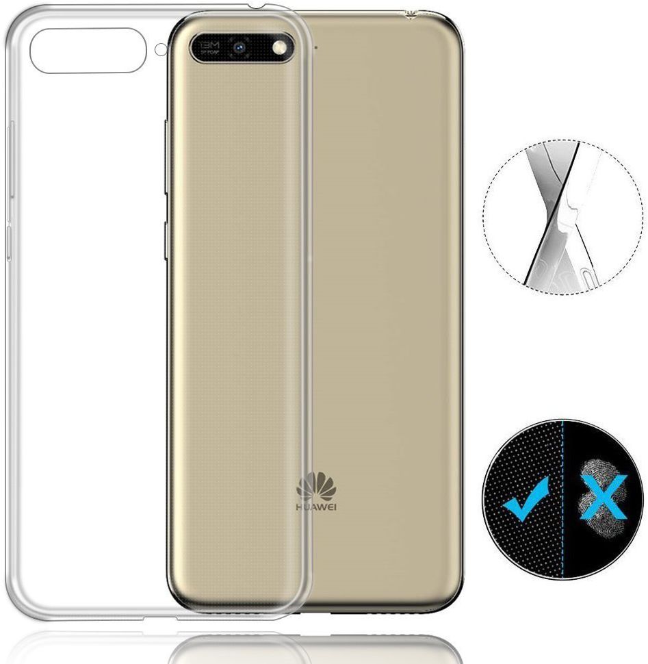 Huawei Y6 (2018) Dual-Sim Hoesje Transparante Back Cover afbeelding 4