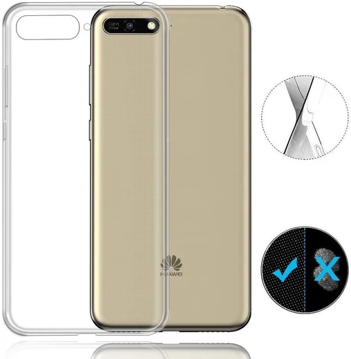 Huawei Y6 (2018) Dual-Sim Hoesje Transparante Back Cover afbeelding 4