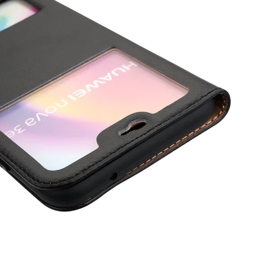 Huawei P20 Lite Dual Window View Case Zwart afbeelding 10