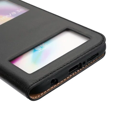 Huawei P20 Lite Dual Window View Case Zwart afbeelding 11