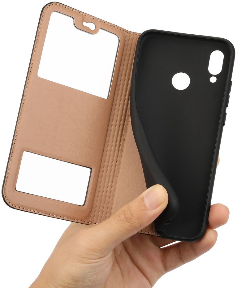 Huawei P20 Lite Dual Window View Case Zwart afbeelding 2