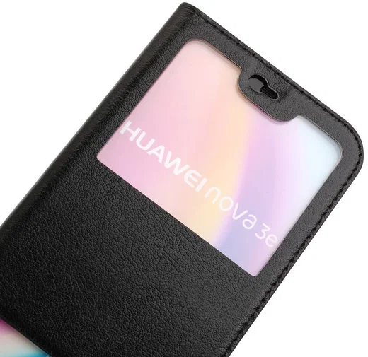 Huawei P20 Lite Dual Window View Case Zwart afbeelding 5
