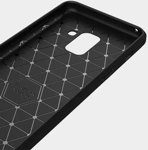 Samsung Galaxy A8 (2018) Geborsteld TPU Hoesje Blauw afbeelding 6