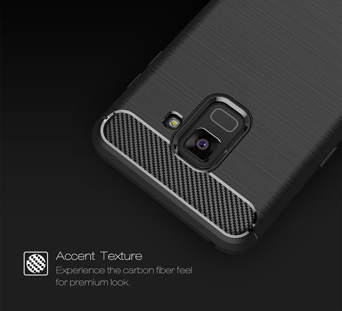 Samsung Galaxy A8 (2018) Geborsteld TPU Hoesje Blauw afbeelding 10