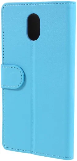 Wiko Lenny 5 Lederen Wallet Stand Hoesje Blauw afbeelding 4