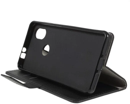 Wiko View 2 Kunstlederen Wallet Stand Hoesje Zwart afbeelding 4
