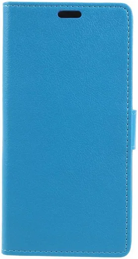 Wiko View 2 Lederen Wallet Stand Hoesje Blauw afbeelding 1