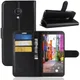 Alcatel 1C Lederen Wallet Stand Hoesje Zwart afbeelding 1