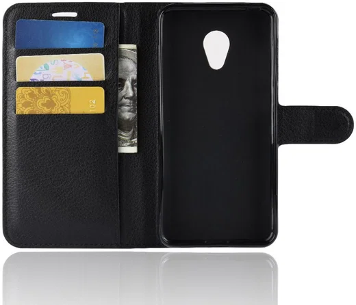 Alcatel 1C Lederen Wallet Stand Hoesje Zwart afbeelding 3