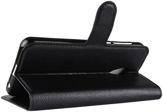 Alcatel 1C Lederen Wallet Stand Hoesje Zwart afbeelding 4