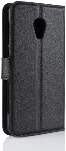 Alcatel 1C Lederen Wallet Stand Hoesje Zwart afbeelding 6