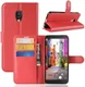Alcatel 1C Lederen Wallet Stand Hoesje Rood afbeelding 3