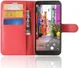 Alcatel 1C Lederen Wallet Stand Hoesje Rood afbeelding 2