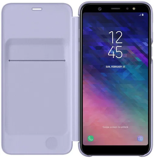 Samsung Galaxy A6 Plus Wallet Cover Lavender afbeelding 1