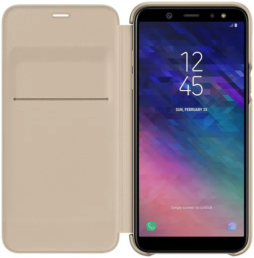 Origineel Samsung Galaxy A6 (2018) Hoesje Wallet Cover Goud afbeelding 1