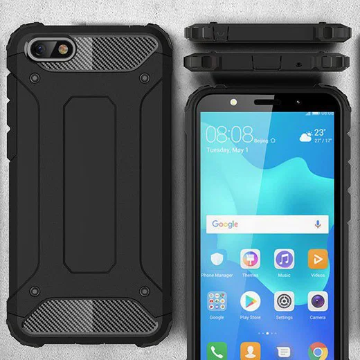 Huawei Y5 (2018) Hybride Hoesje Zwart afbeelding 2
