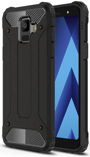 Samsung Galaxy A6 Hybride Hoesje Zwart afbeelding 1