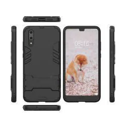 Huawei P20 Pro Hybride Hoesje met Kickstand Zwart afbeelding 3