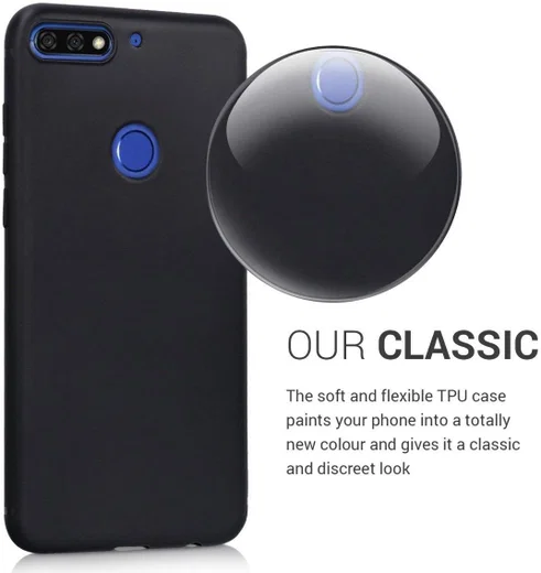 Huawei Y7 (2018) TPU Hoesje Zwart afbeelding 3