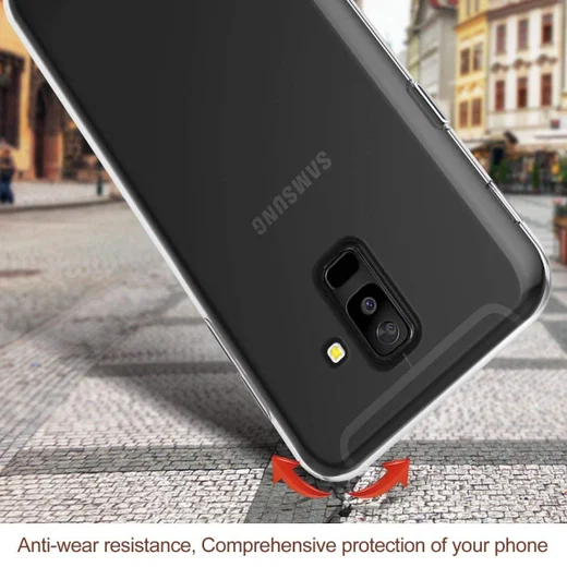 Samsung Galaxy A6 Plus Hoesje Dun TPU Transparant afbeelding 4