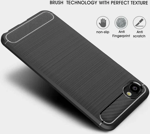 HTC Desire 12 Geborsteld TPU Hoesje Zwart afbeelding 6