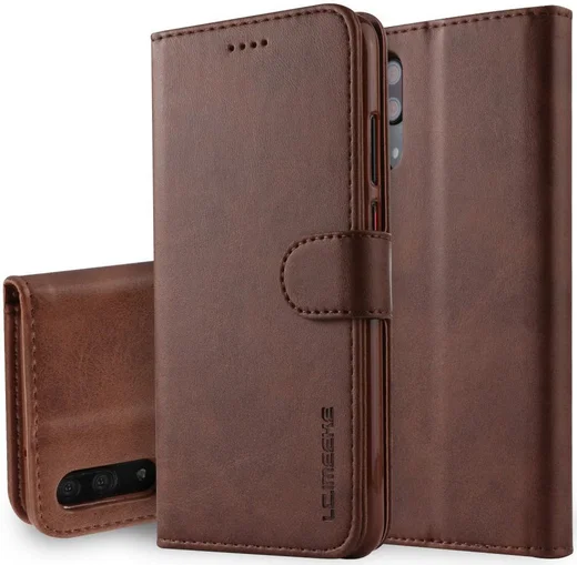 Huawei P20 Pro Lederen Portemonnee Stand Bookcase Hoesje Bruin afbeelding 4