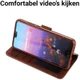 Huawei P20 Pro Lederen Portemonnee Stand Bookcase Hoesje Bruin afbeelding 6