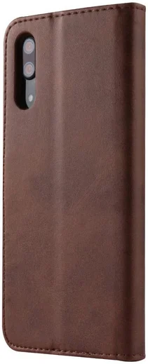 Huawei P20 Pro Lederen Portemonnee Stand Bookcase Hoesje Bruin afbeelding 1