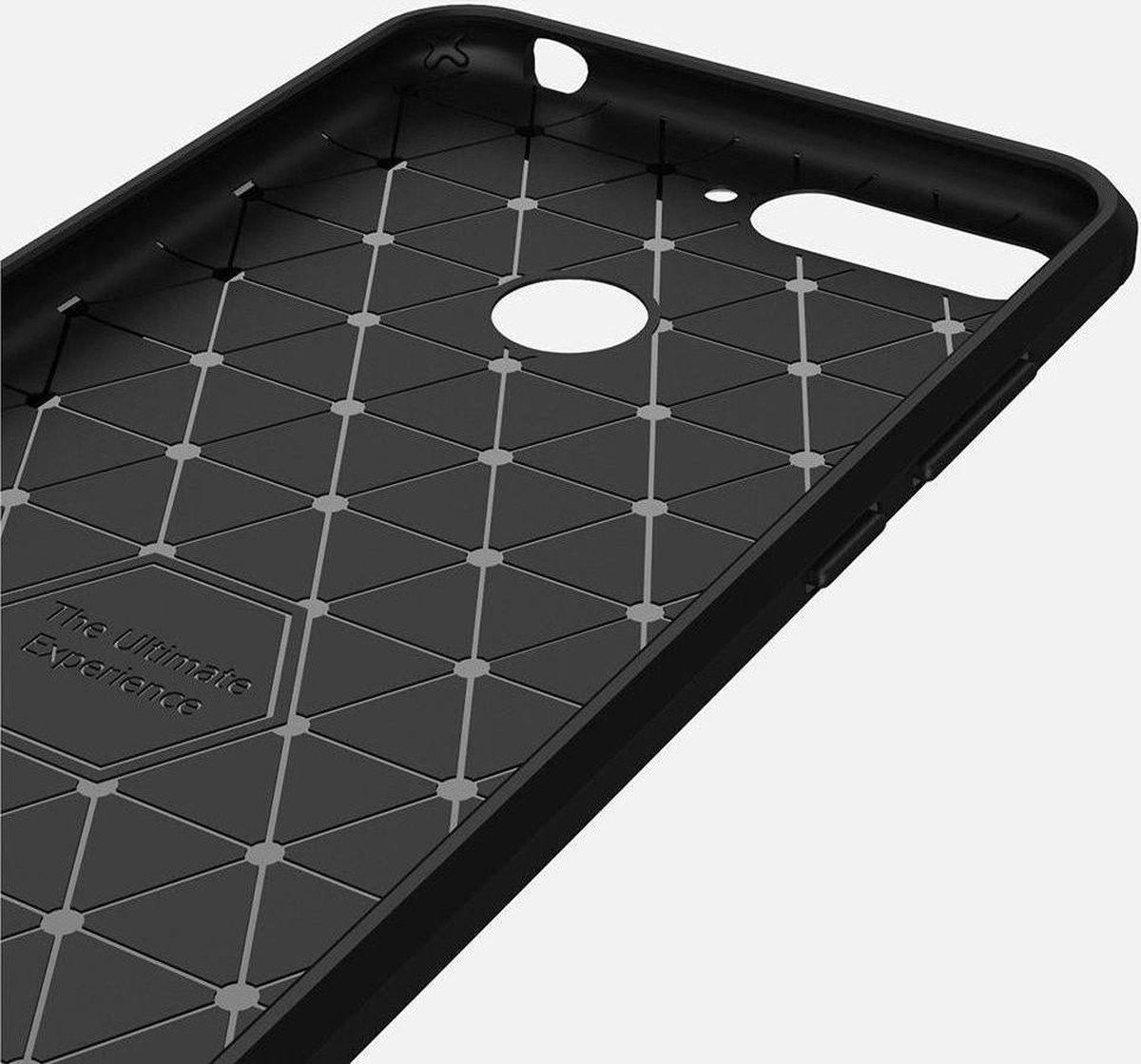 Huawei Y6 (2018) Geborsteld TPU Hoesje Zwart afbeelding 4