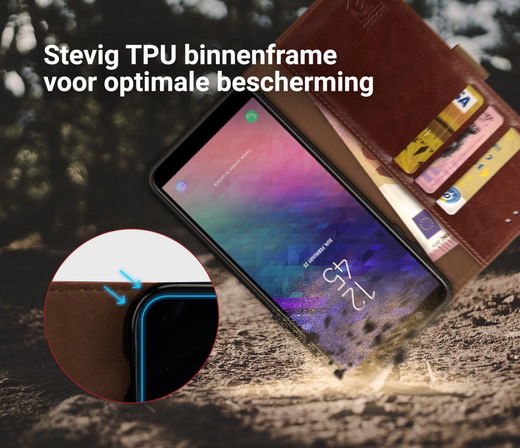 Rosso Element Samsung Galaxy A6 Hoesje Book Cover Zwart afbeelding 6