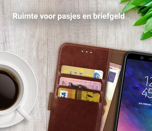Rosso Element Samsung Galaxy A6 Hoesje Book Cover Bruin afbeelding 9