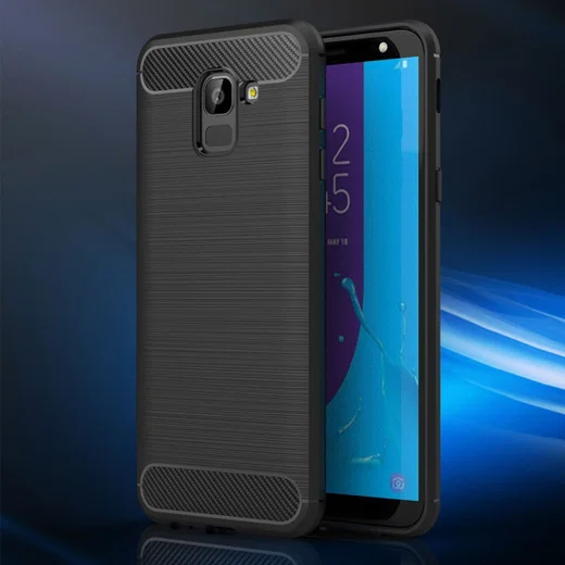 Samsung Galaxy J6 (2018) Geborsteld TPU Hoesje Zwart afbeelding 9
