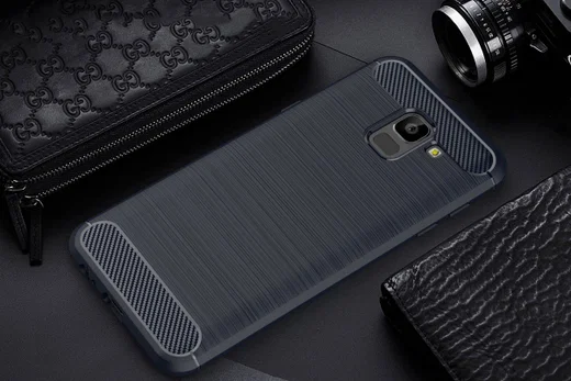 Samsung Galaxy J6 (2018) Geborsteld TPU Hoesje Blauw afbeelding 2