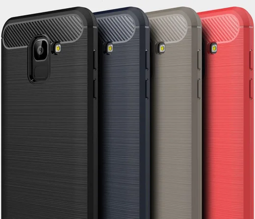 Samsung Galaxy J6 (2018) Geborsteld TPU Hoesje Rood afbeelding 4