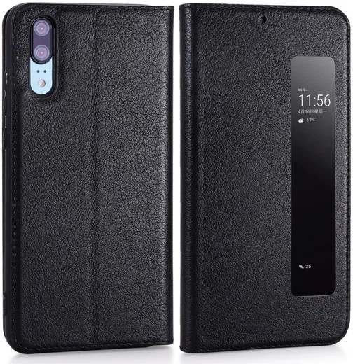 Huawei P20 Window View Hoesje Zwart afbeelding 1