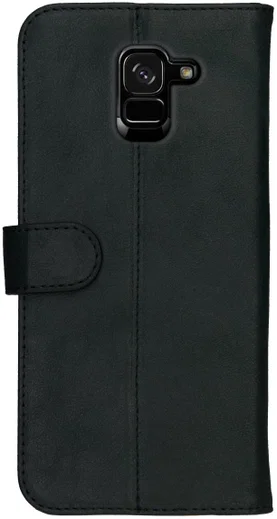 Rosso Deluxe Samsung Galaxy A6 Hoesje Echt Leer Book Case Zwart afbeelding 5